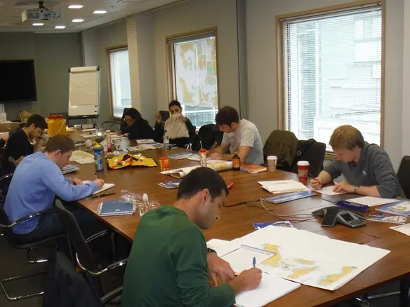 RYA navigation theory class taking place in a London office RYA navigation theory class taking place in a London office